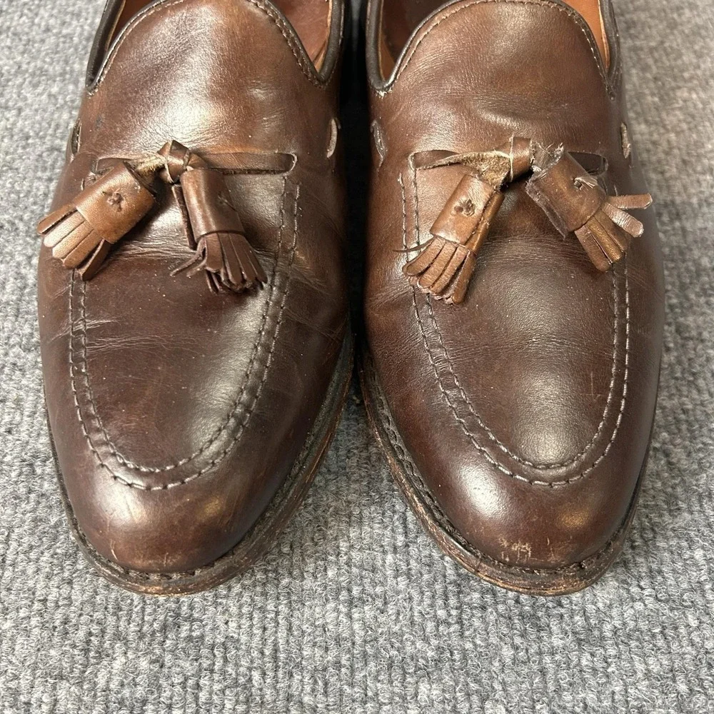 Allen Edmonds Grayson Loafer Shoes Mens Size 7.5 EE Brown Leather Tassel Dress